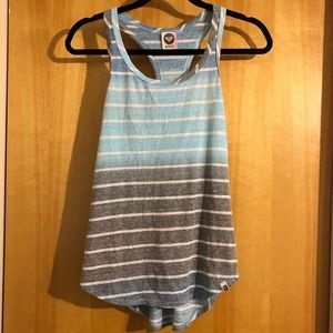 Blue Grey Ombré Striped Tank Top